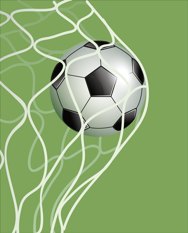 Affiche football balle en mouvement dans le but - TenStickers