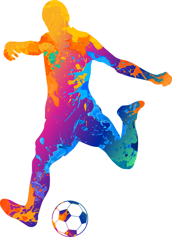 Affiche football éclaboussée de peinture - TenStickers