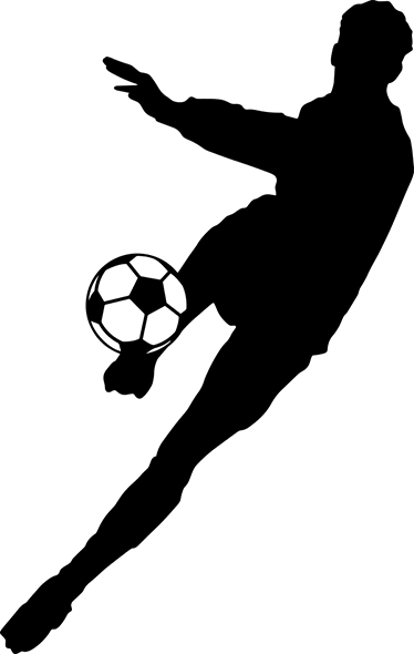 Affiche football silhouette joueur tirant au but - TenStickers