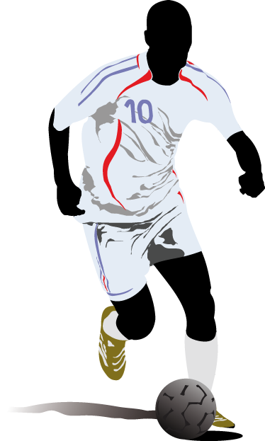 Affiche football joueur en pleine course - TenStickers