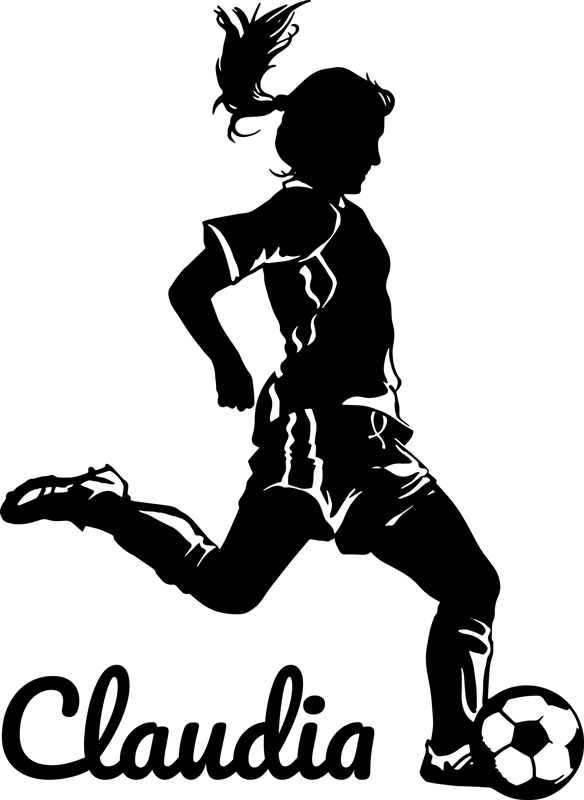 Affiche football joueuse de football avec nom - TenStickers