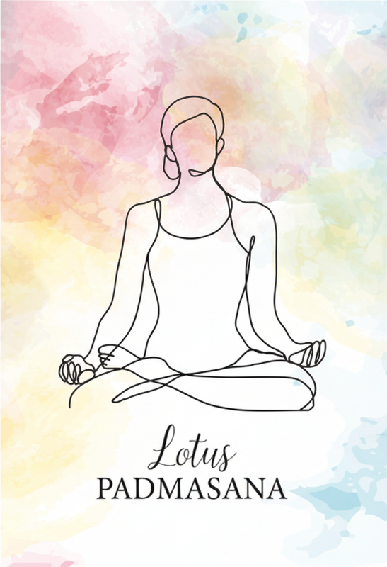 Poster zen dessin linéaire de méditation - TenStickers