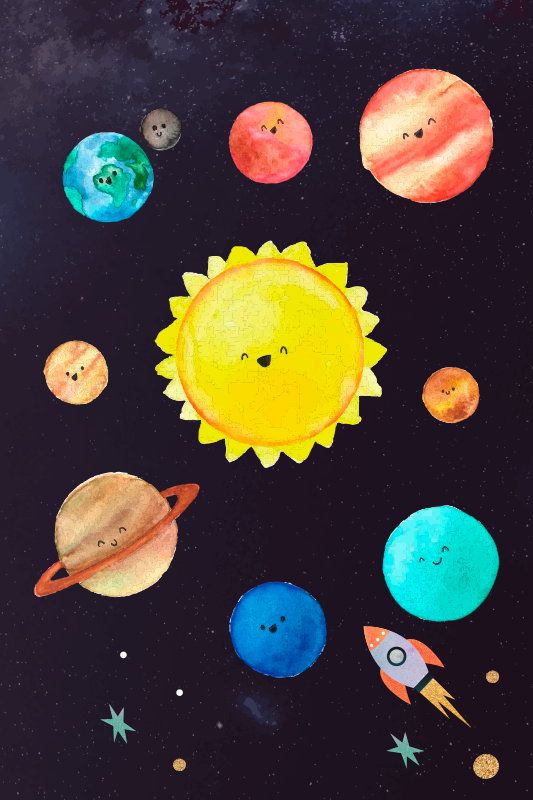 Poster système solaire pour enfants - TenStickers