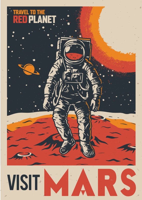 Poster image planète Mars - TenStickers
