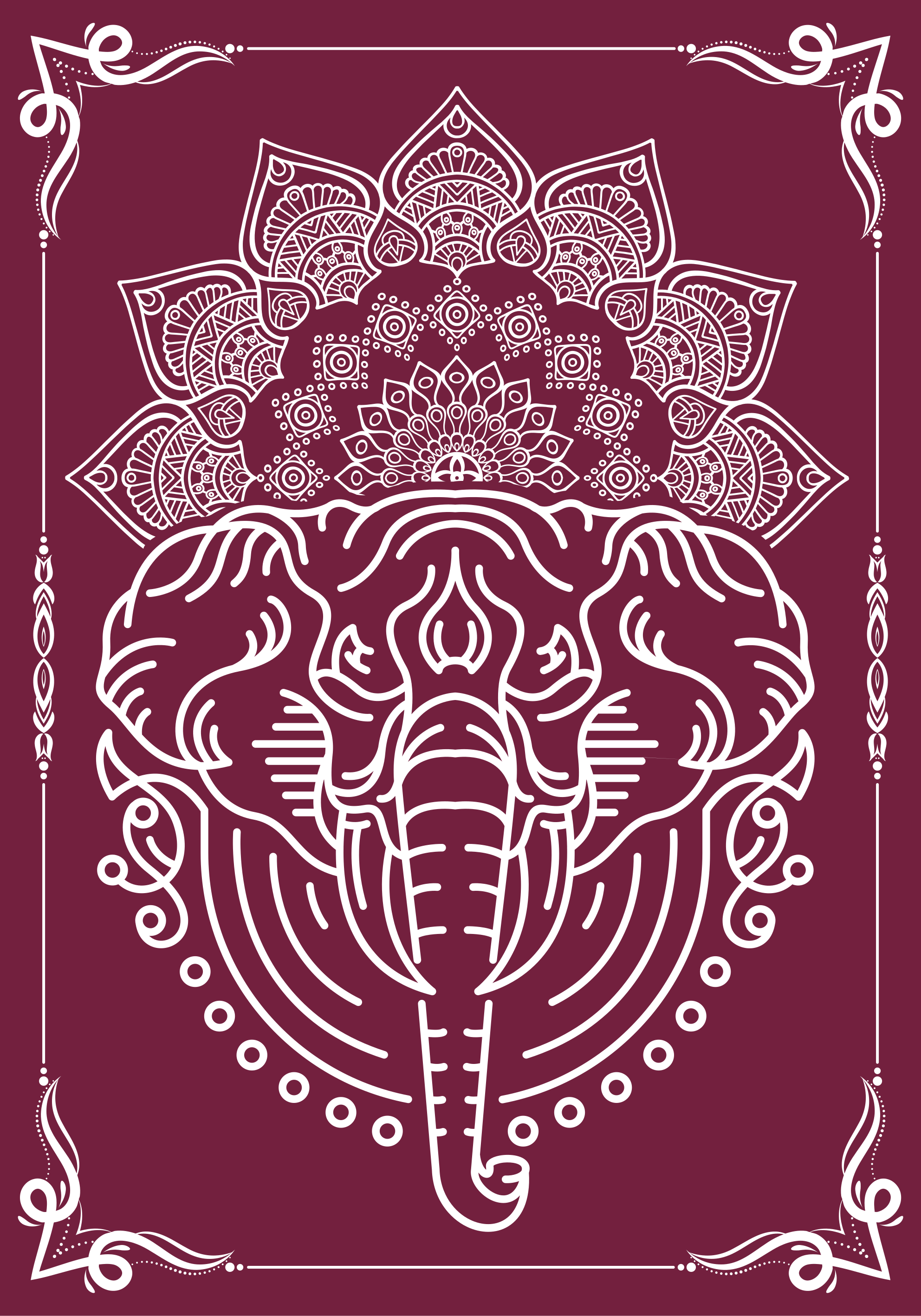 Poster Mandala représentant un éléphant - TenStickers