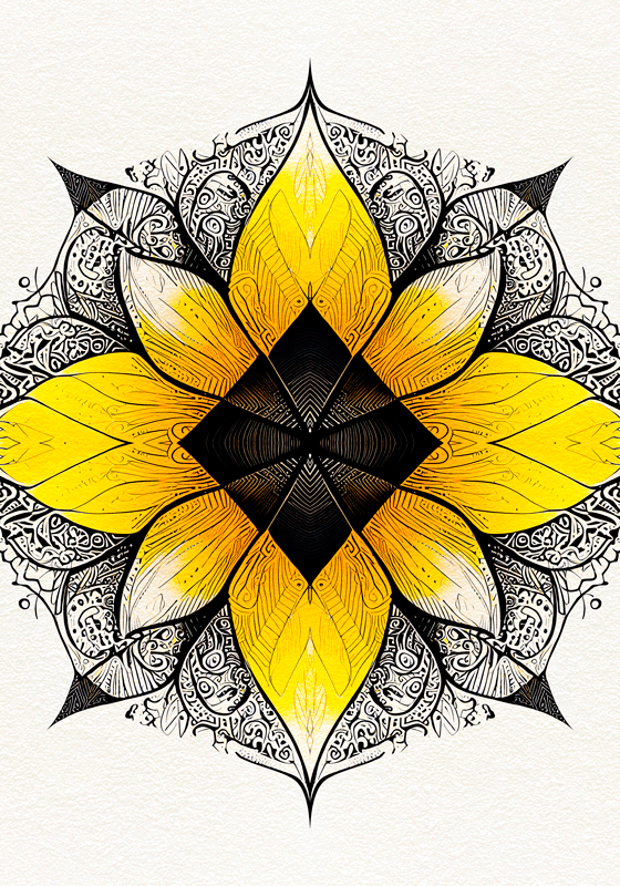 Poster zen mandala Floral - TenStickers