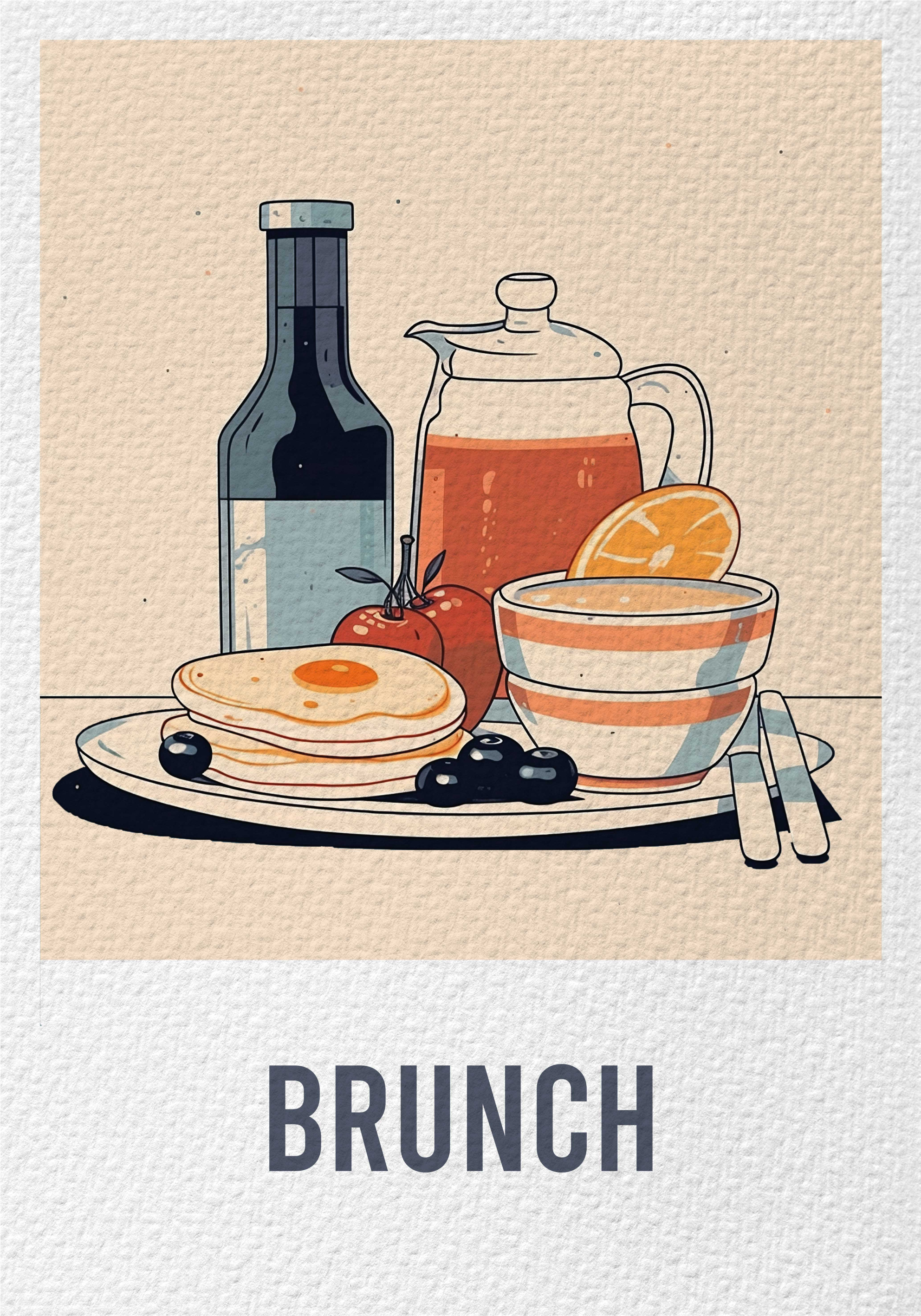 Poster mural motif Brunch - TenStickers