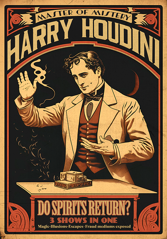Poster vintage magicien houdini - TenStickers
