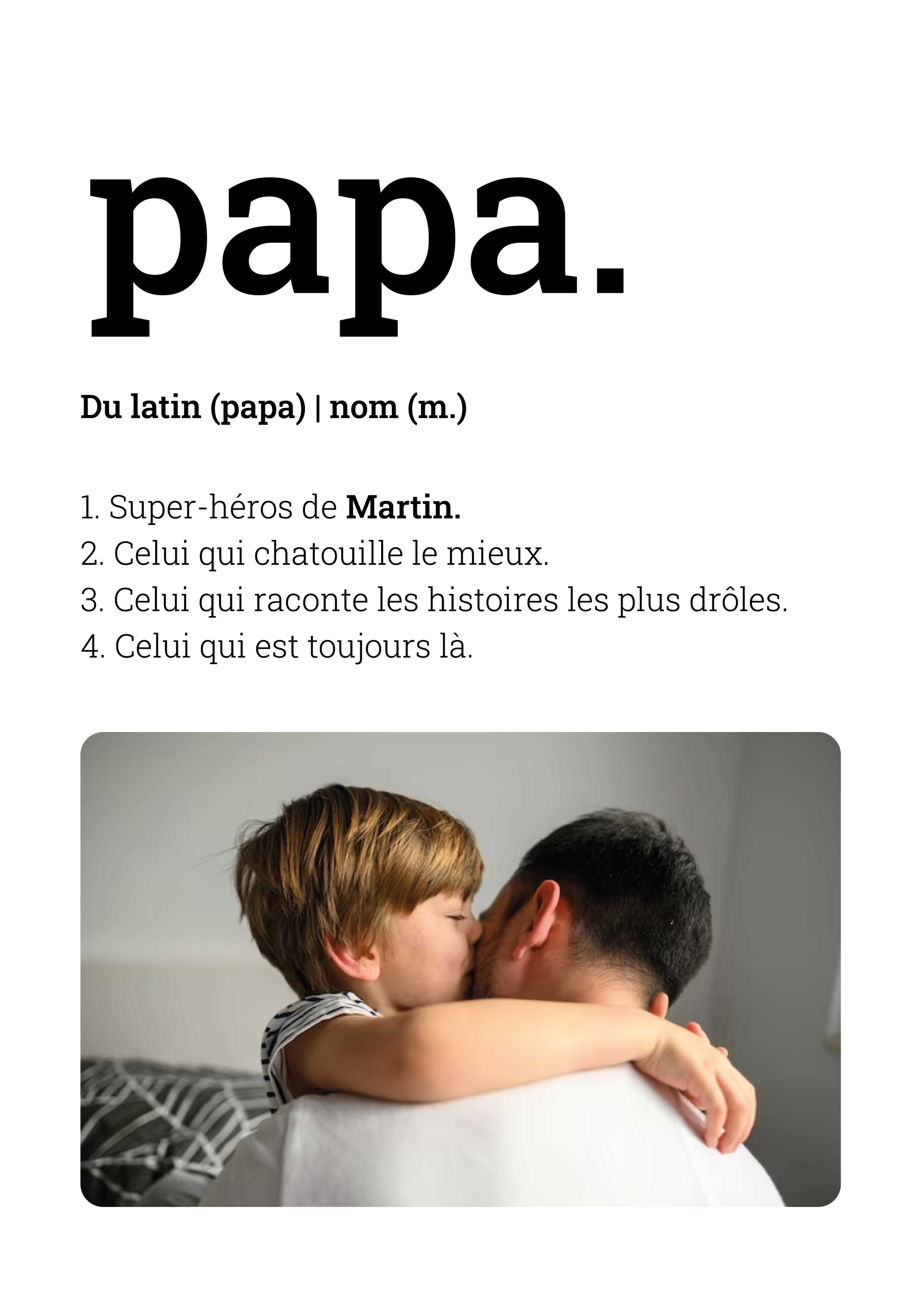 Poster définition mot Papa personnalisable - TenStickers