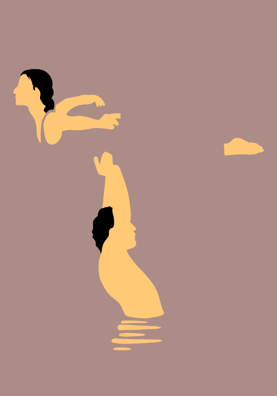 Poster film années 80 danseurs dans lac - TenStickers