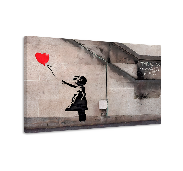 Tableau art fille avec un ballon en fuite - TenStickers