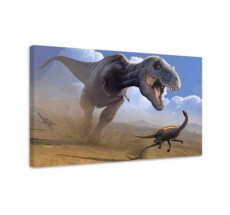 Tableau dinosaures chasse au t-rex - TenStickers