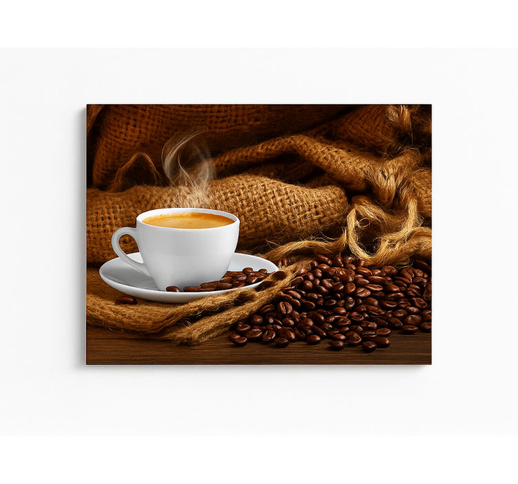 Tableau cuisine grains de café et tasse - TenStickers