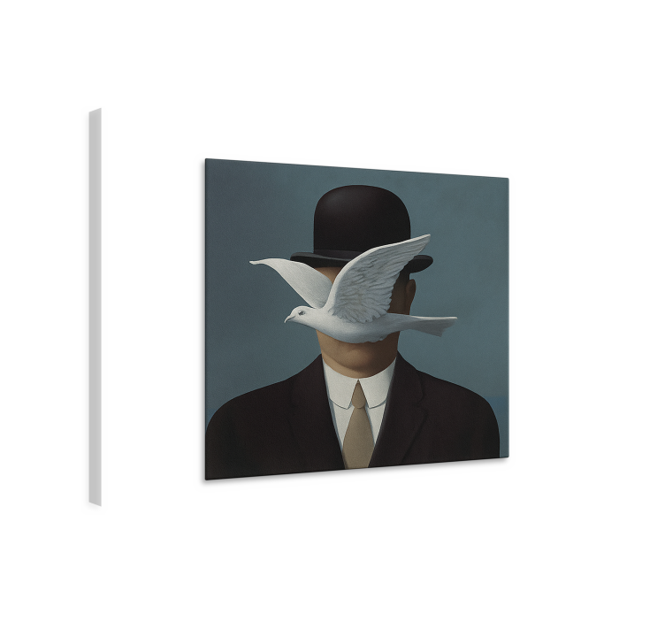 Tableau art homme au chapeau melon - TenStickers