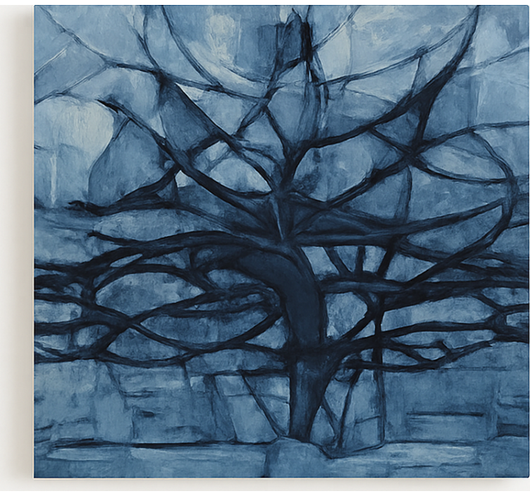 Tableau arbres conception de nuances de gris - TenStickers