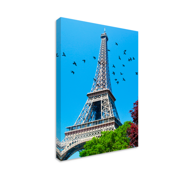 Tableau villes et pays survol des oiseaux de la tour eiffel - TenStickers
