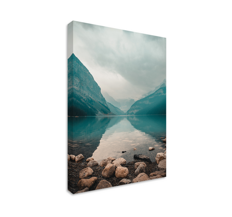 Tableau paysage vue sereine sur le lac et la montagne - TenStickers