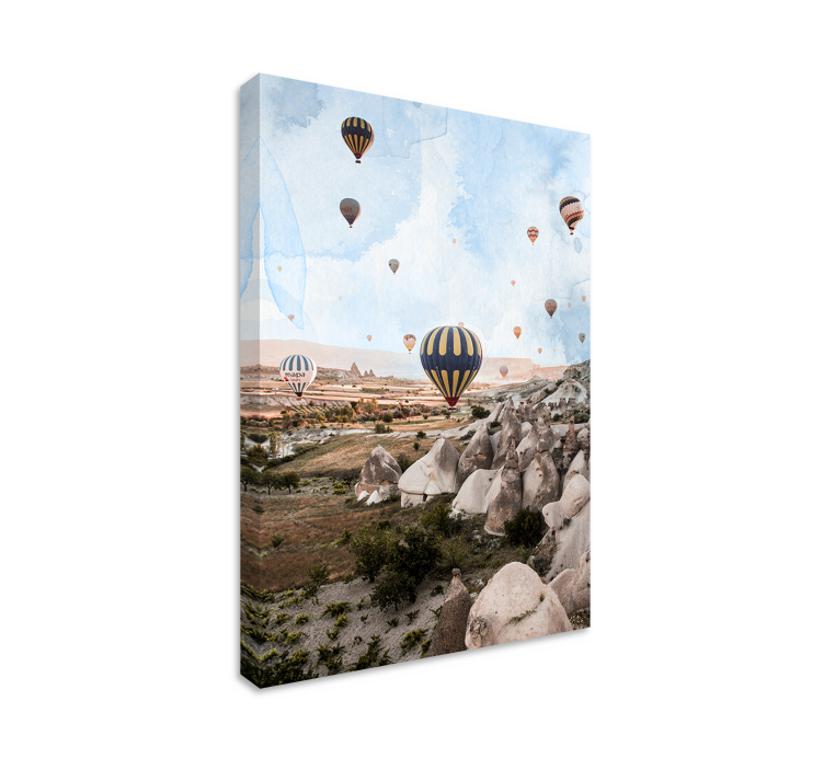 Tableau paysage aventure en montgolfière - TenStickers