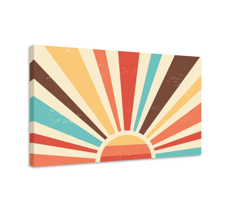 Tableau paysage Coucher de soleil vintage abstrait - TenStickers