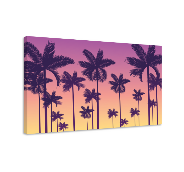 Tableau paysage silhouette tropicale - TenStickers