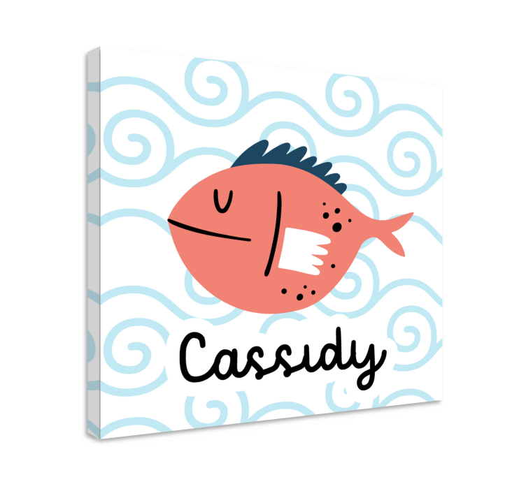 Tableau personnalisé Poisson souriant avec nom - TenStickers