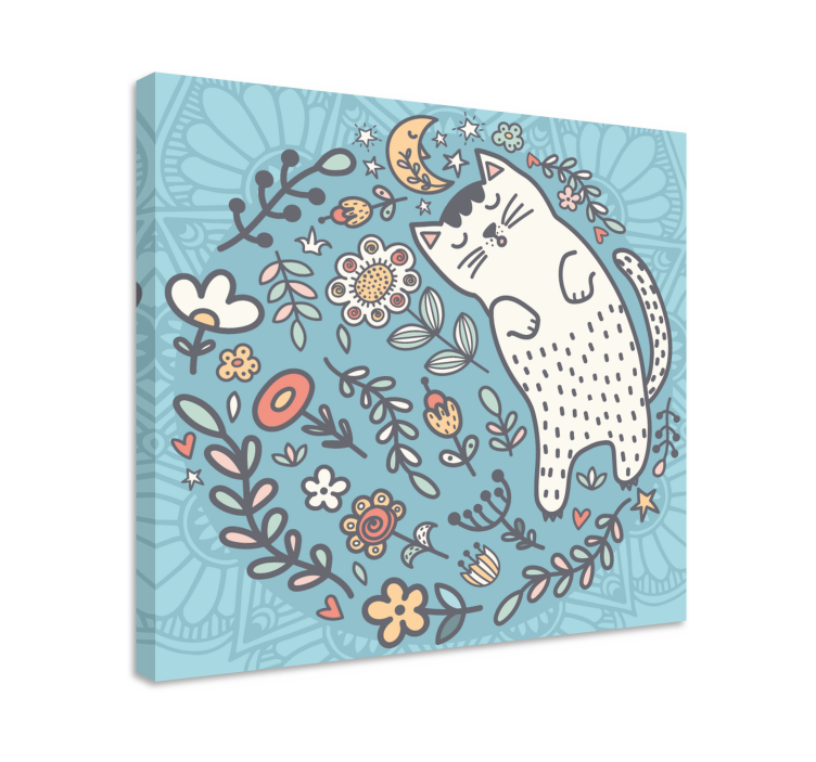 Tableau Adorable mandala de chat - TenStickers