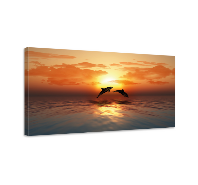 Tableau 3d delfines nadando - TenStickers