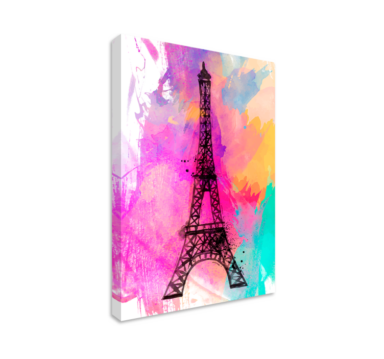 Tableau villes et pays silhouette de la tour eiffel - TenStickers