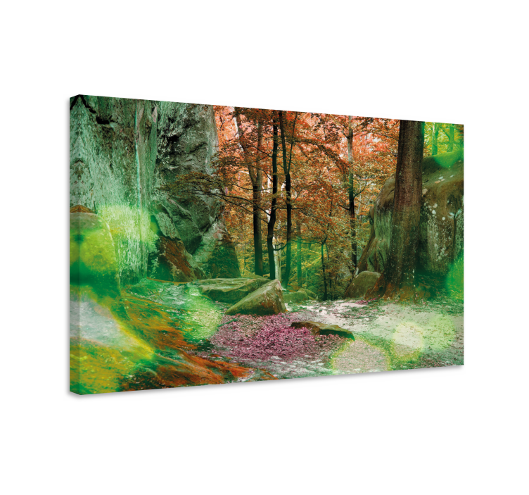 Tableau paysage scène de chemin forestier - TenStickers