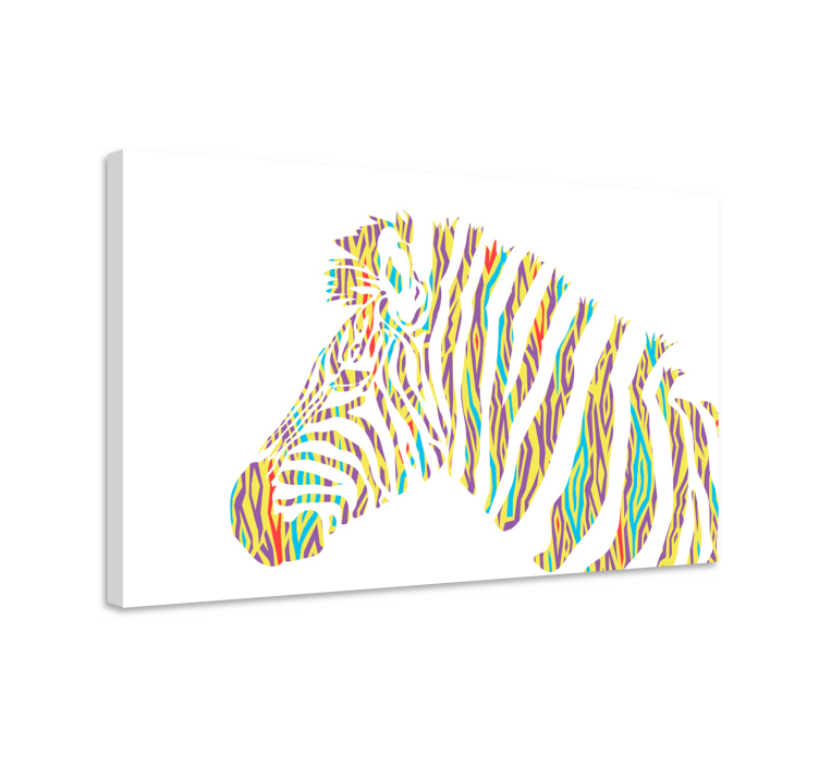 Tableau animaux tête de zèbre colorée - TenStickers