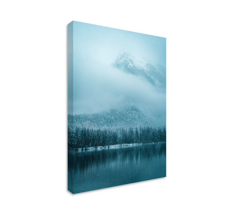 Tableau paysage reflet de montagne brumeuse - TenStickers