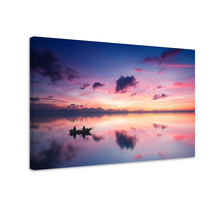 Tableau paysage reflets de coucher de soleil serein - TenStickers