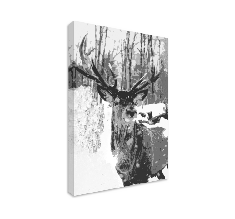 Tableau cerfs portrait de cerf monochrome - TenStickers