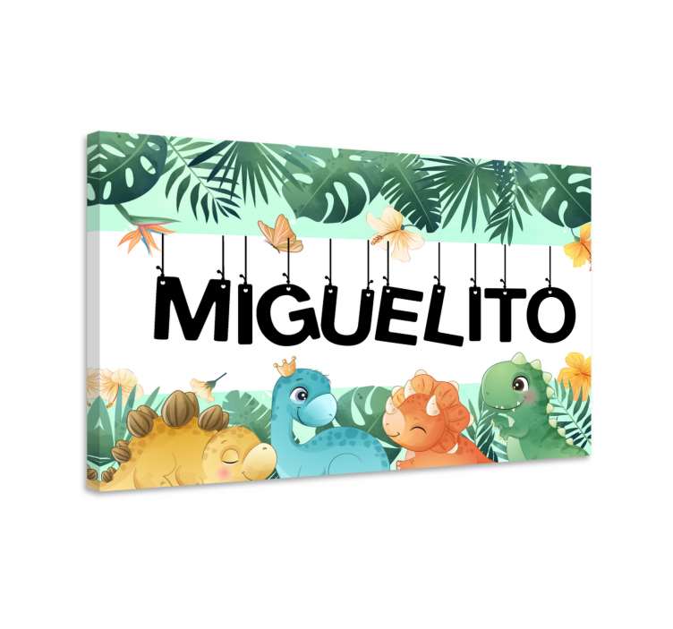 Tableau chevaux scène de dinosaures mignons - TenStickers