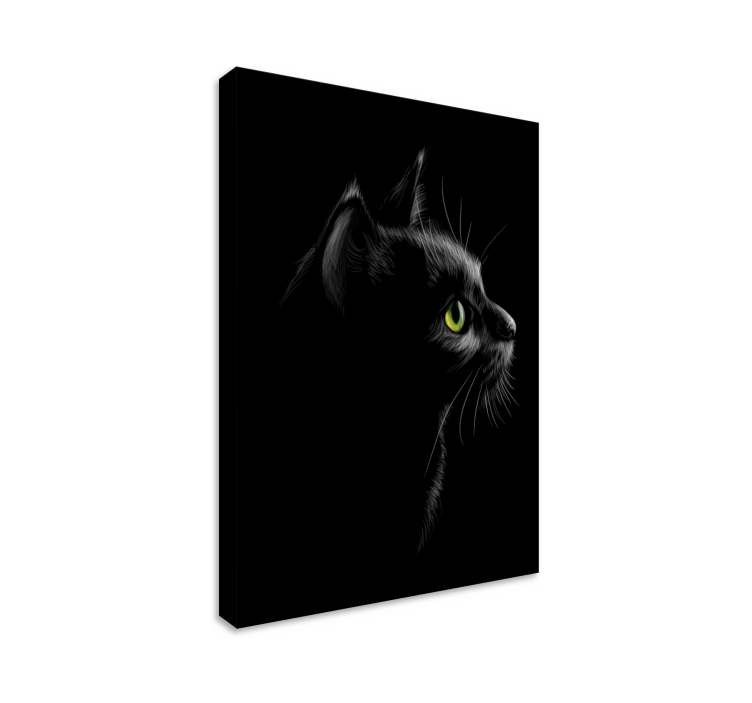 Tableau impression d'un chat Noir - TenStickers
