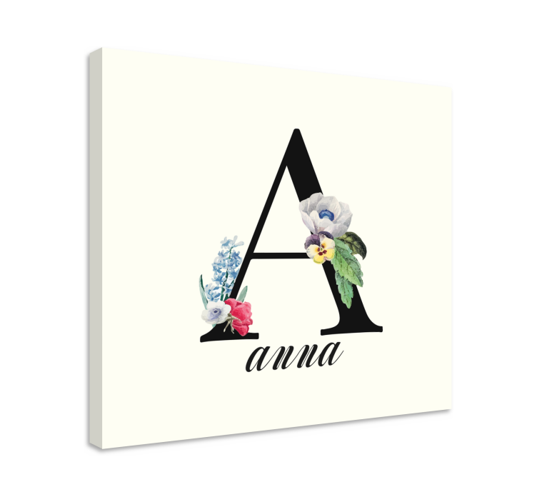 Tableau abc initial a floral - TenStickers