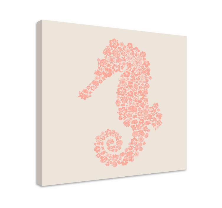 Tableau éléphants design floral seahorse - TenStickers