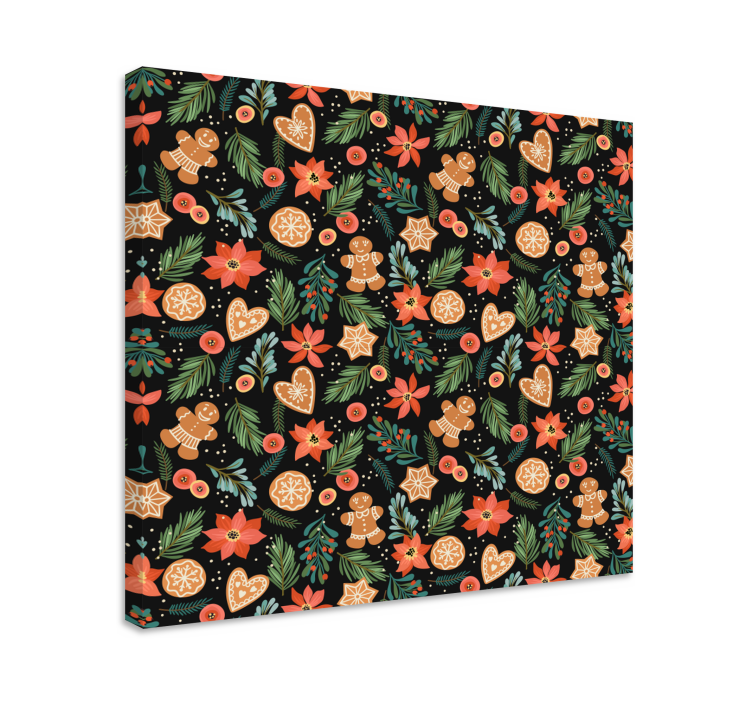 Tableau animaux motifs de pain d'épice de noël - TenStickers