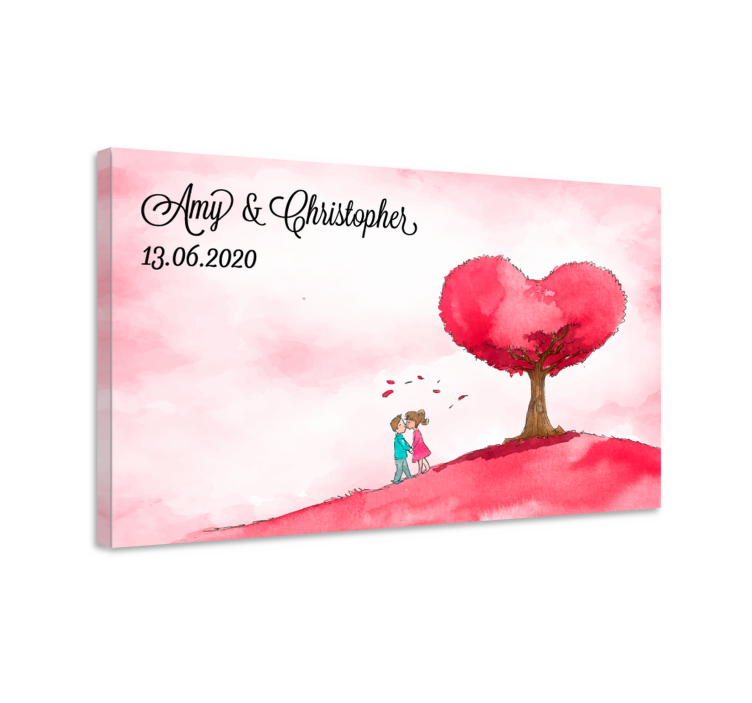 Tableau rustique arbre d'amour cœur - TenStickers