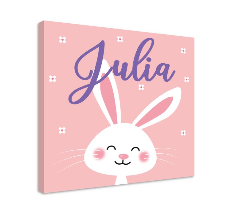 Tableau bébé personnage de lapin heureux - TenStickers