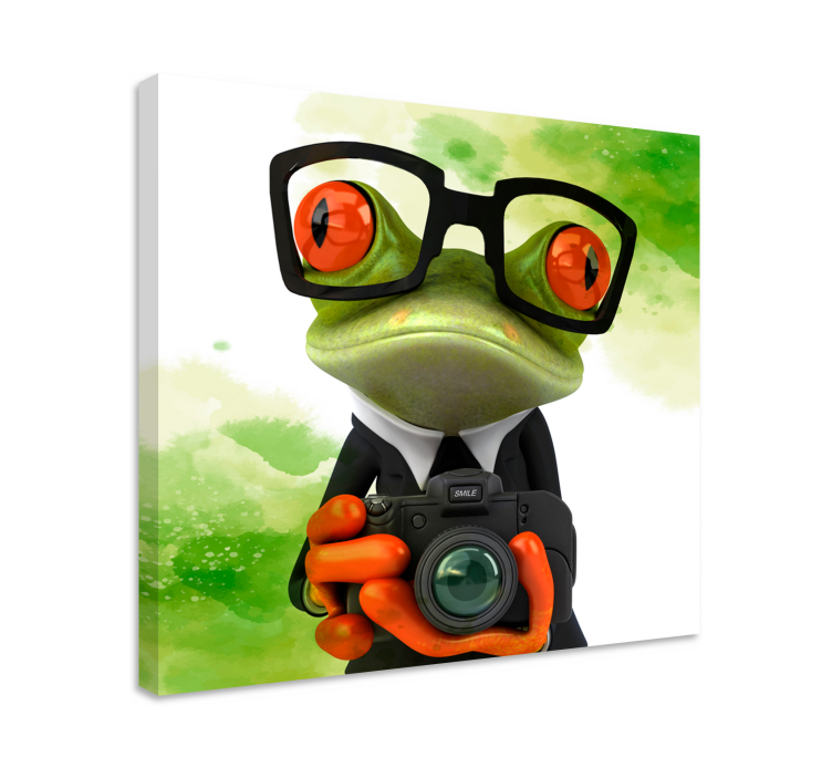 Tableau animaux grenouille avec appareil photo - TenStickers
