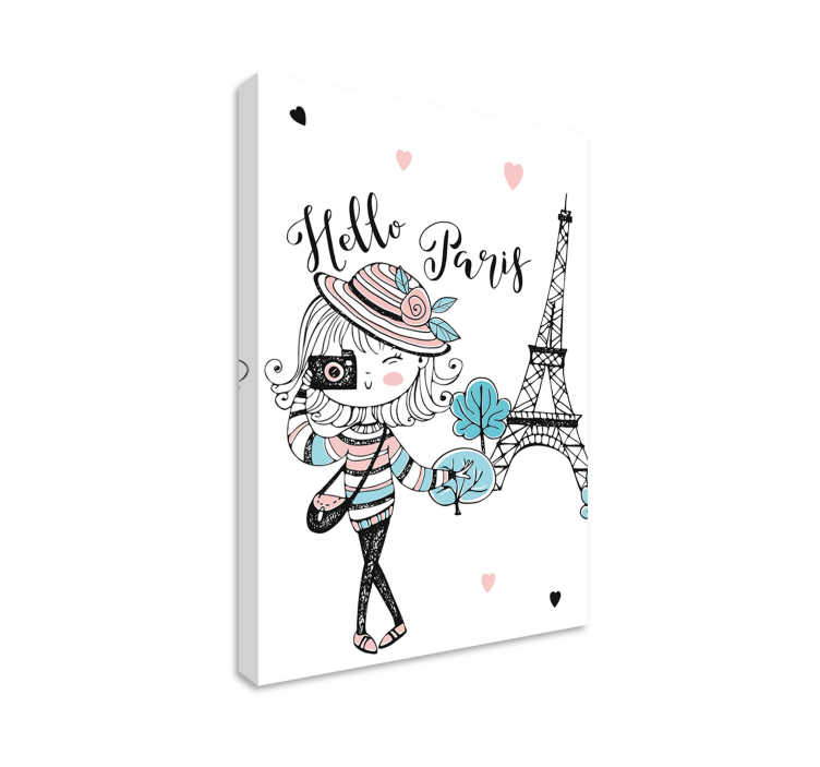 Tableau villes et pays bonjour paris fille - TenStickers