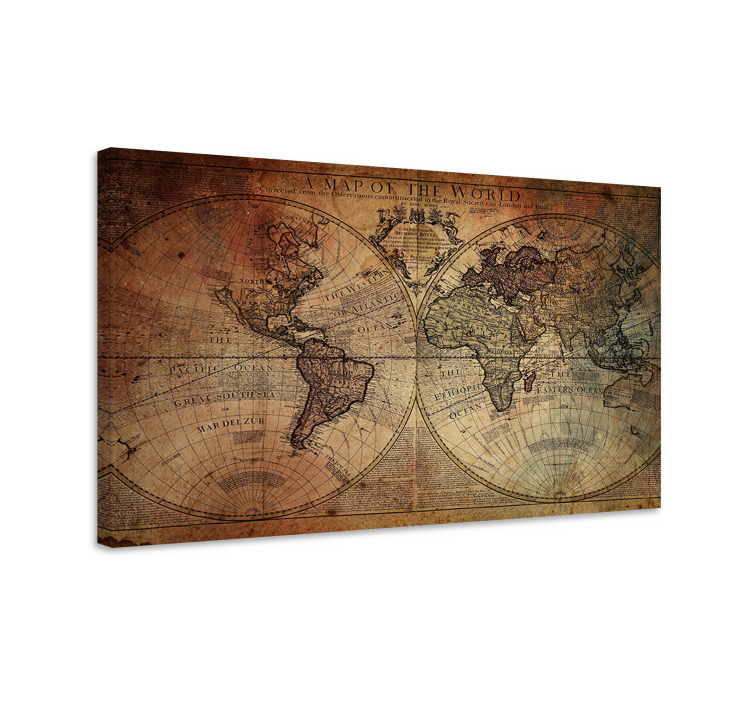Tableau carte du monde style vintage - TenStickers