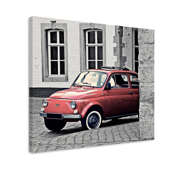 Tableau vintage voiture rouge classique - TenStickers
