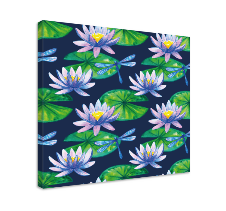 Tableau fleurs et plantes fleurs de lotus et libellules - TenStickers