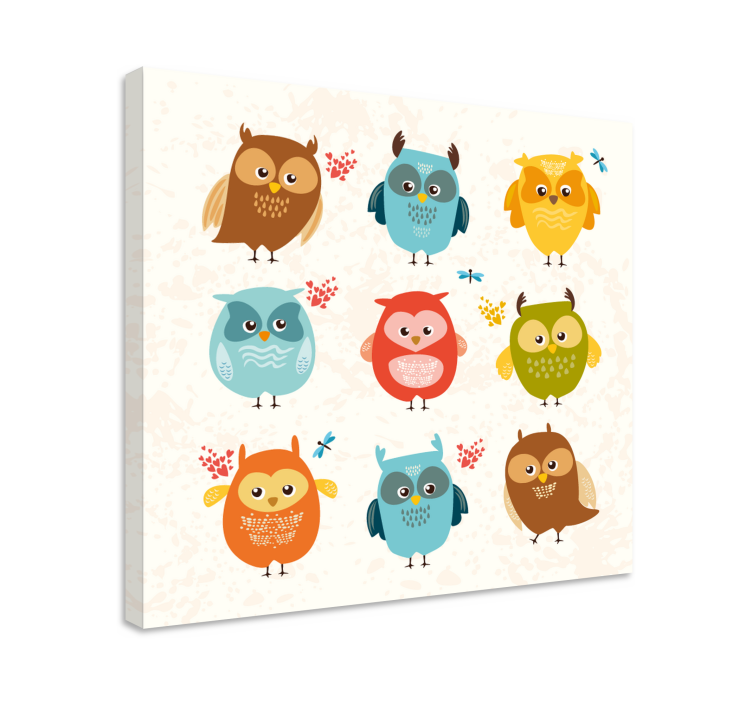 Tableau animaux collection de chouettes charmantes - TenStickers