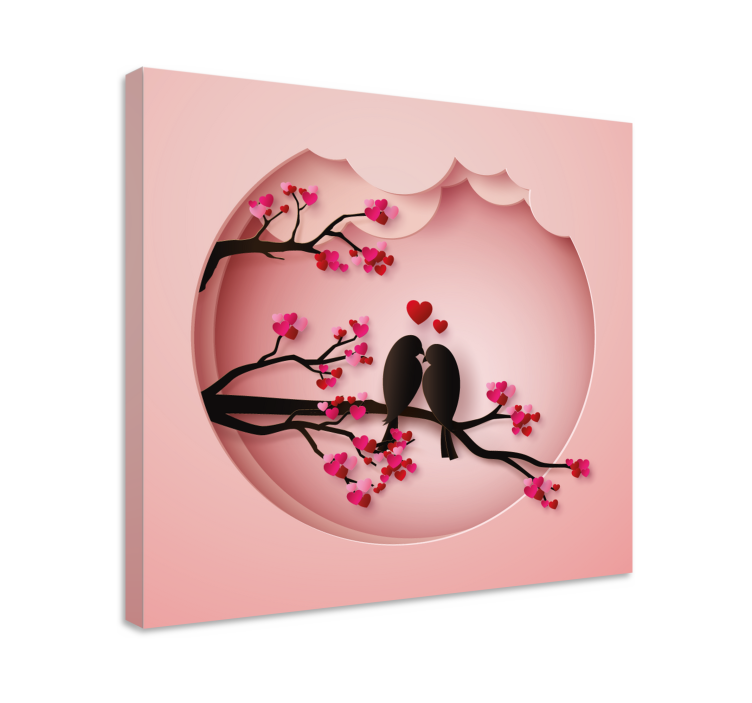 Tableau oiseaux Oiseaux modernes s'embrassant - TenStickers