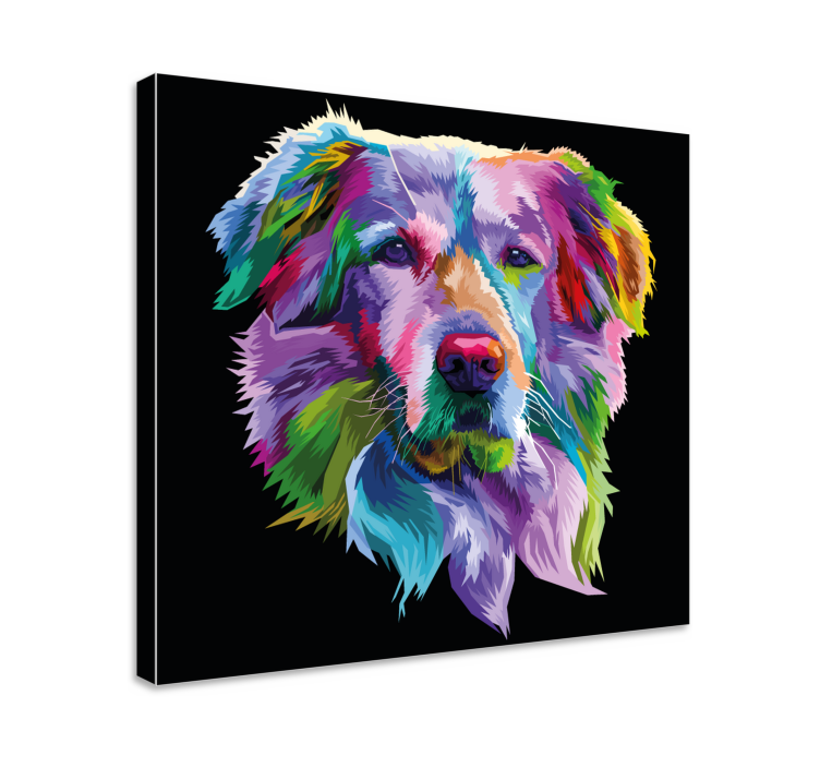 Tableau chien multicolore style pop art - TenStickers