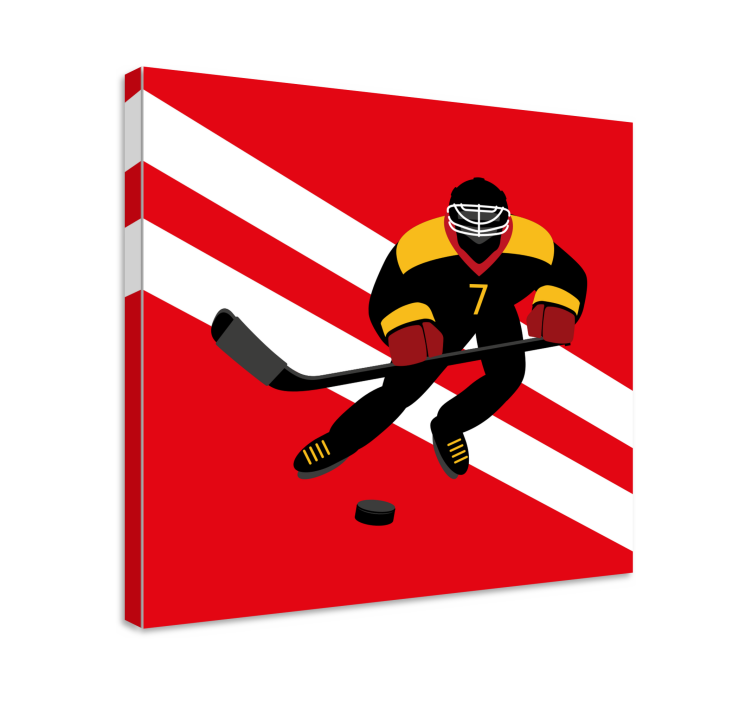 Tableau Hockey sur glace rouge et jaune - TenStickers