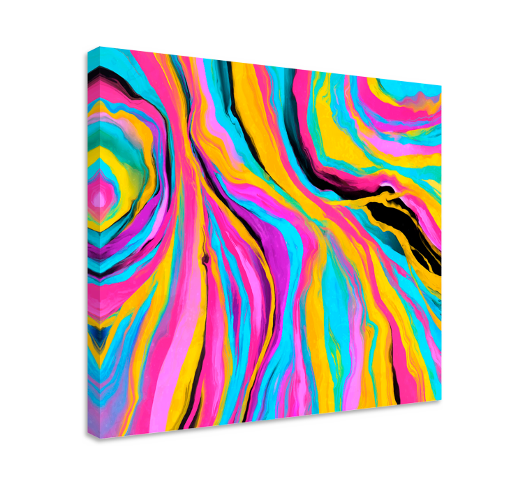 Tableau abstrait vagues colorées flottantes - TenStickers